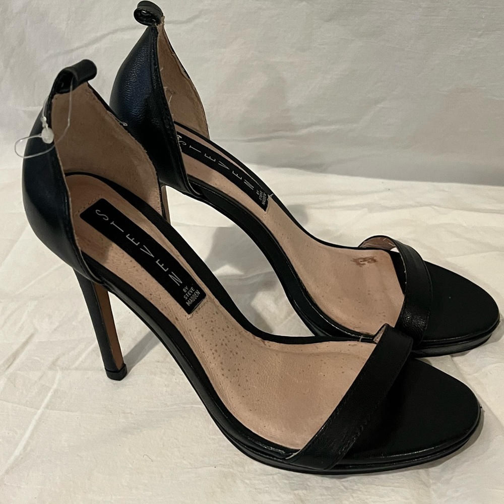 Steven Black Strappy Heels